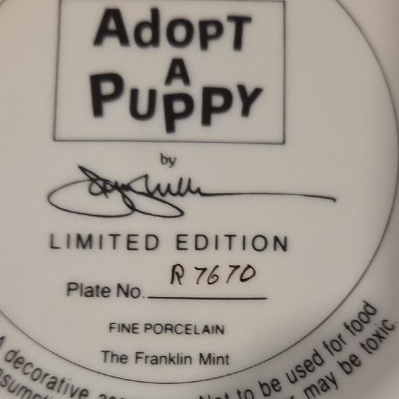 Franklin Mint ASPCA Adopt A Puppy Limited Edition Puppy Decorative Plate - Picture 4 of 4